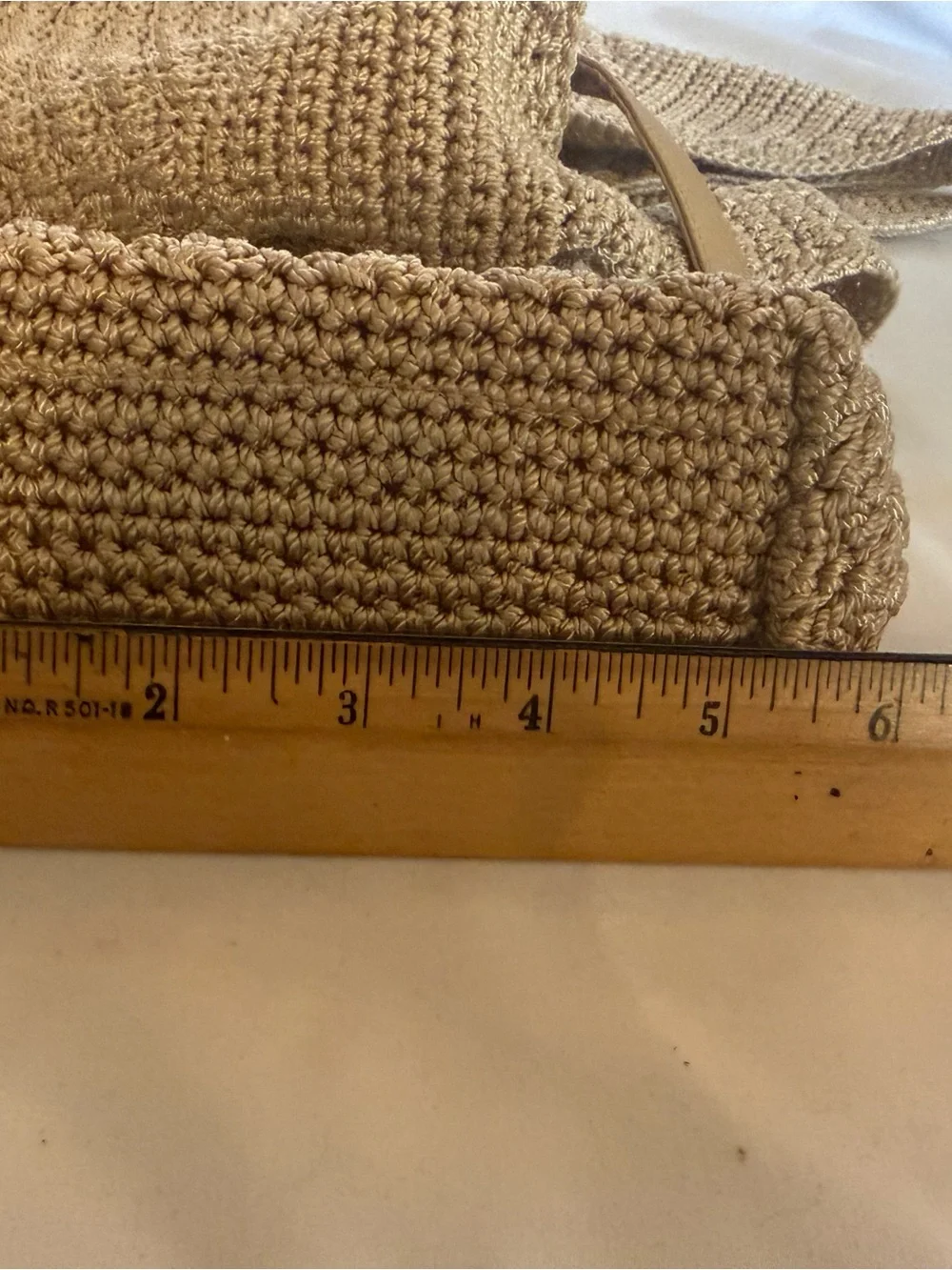 The Sak Beige Crochet Hobo Shoulder Bag with Matching Pouch